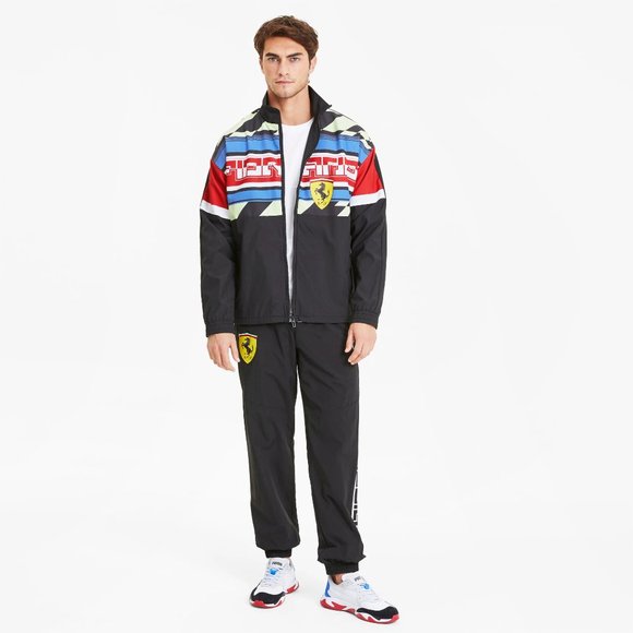 Puma Scuderia Ferrari Windbreaker Jacket Black Run - Picture 8 of 8